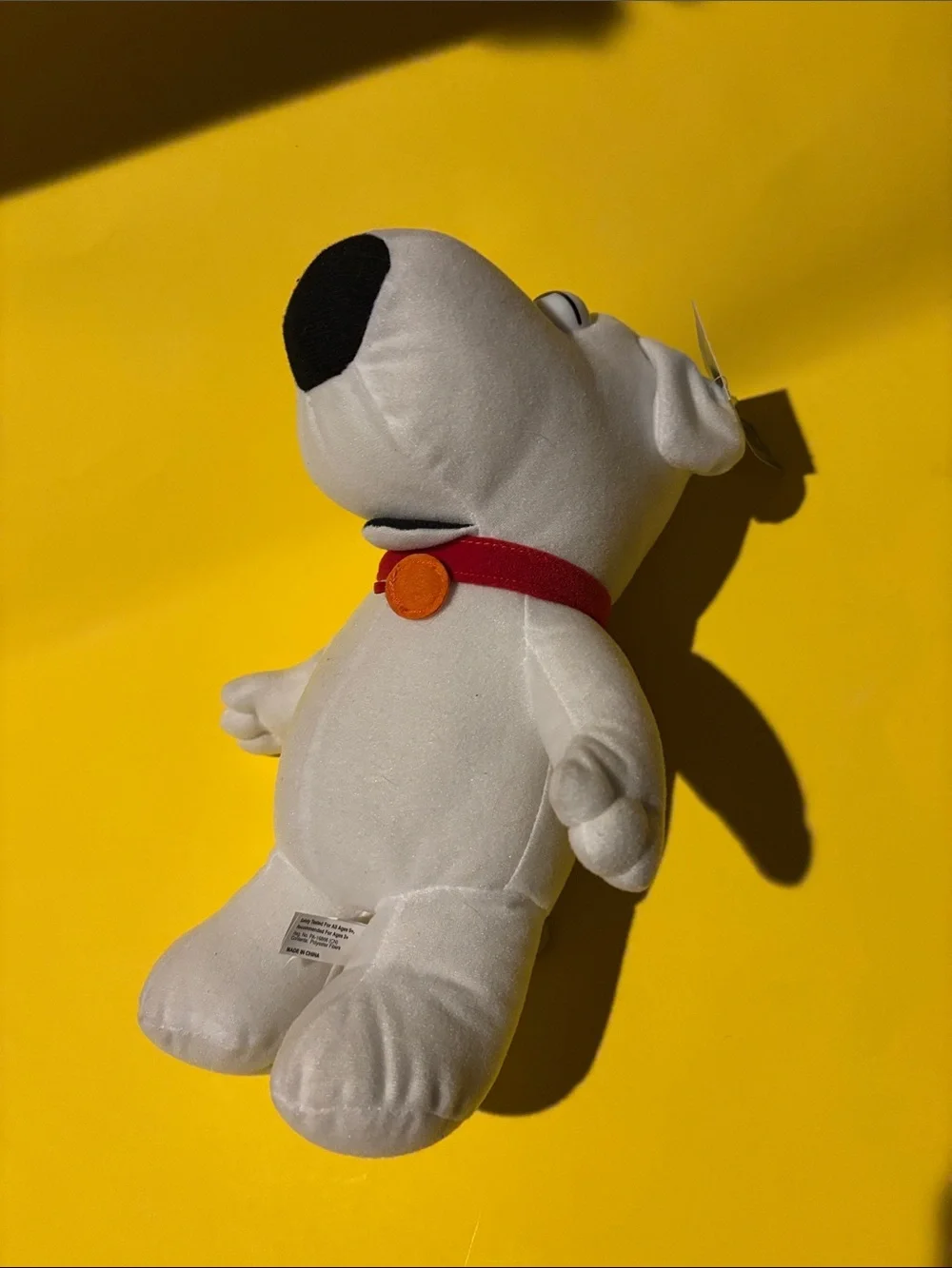 Family Guy White Plush Dog Toy with Red Collar - Soft plush